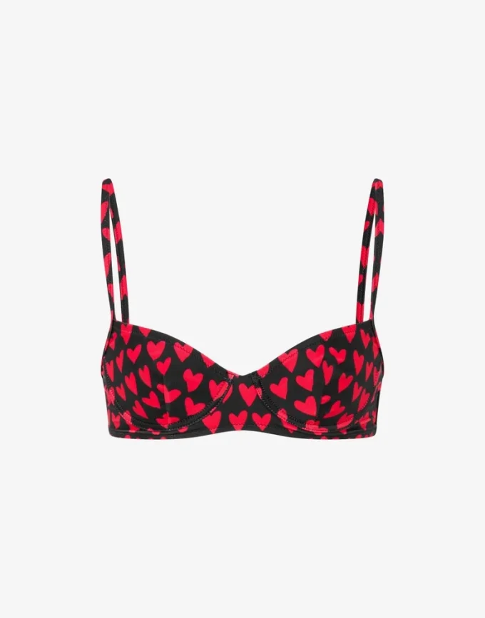 Top bikini in lycra stampata