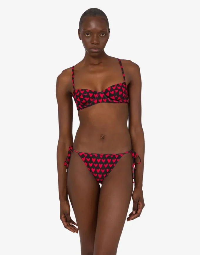 Top bikini in lycra stampata