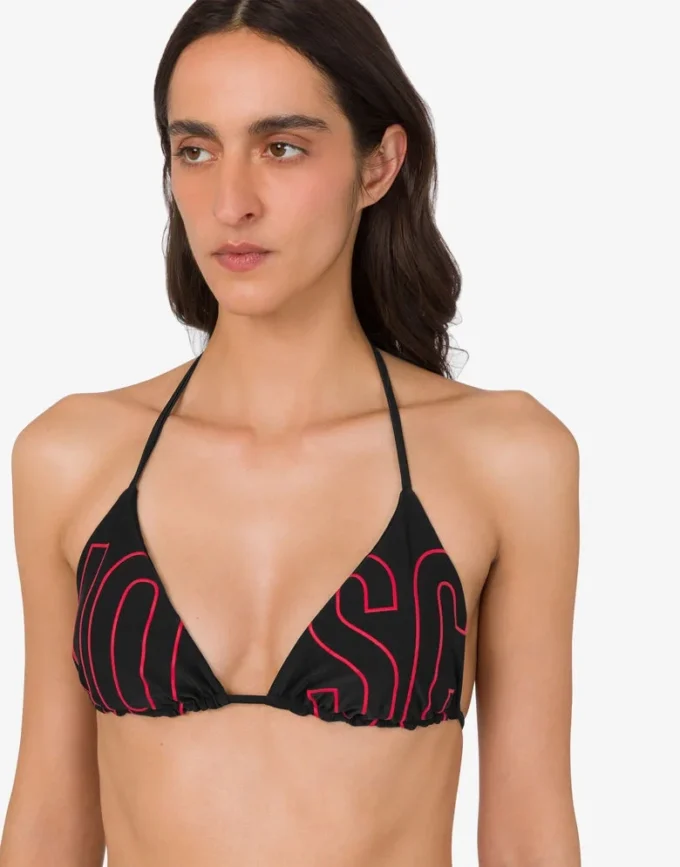 Top bikini in lycra stampata