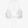 Top bikini triangolare con logo in gomma