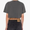 Top corto in jersey di cotone ricamato Top corto in jersey di cotone ricamato