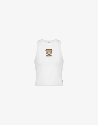 Top in jersey di cotone elasticizzato Moschino Teddy Bear Top in jersey di cotone elasticizzato Moschino Teddy Bear