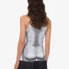 Top in jersey di cotone elasticizzato stampato Top in jersey di cotone elasticizzato stampato