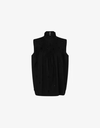 Top in popeline di cotone ricamato