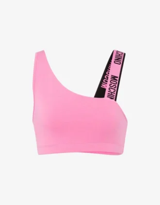 Top sportivo in jersey di cotone elasticizzato