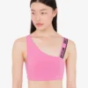 Top sportivo in jersey di cotone elasticizzato