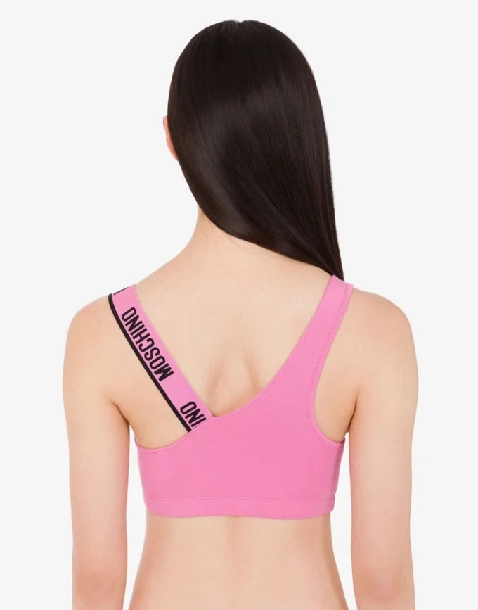 Top sportivo in jersey di cotone elasticizzato